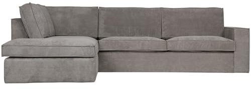 WOOOD Thomas Ecksofa Links 4-Sitzer Sofa in L-Form aus Gerippter Stoff Sofa Eckgarnitur Bank Couch - Graugrün - 283x92x197 cm