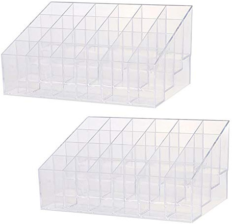 Magik 24-40 Grid Lipstick Makeup Stand Display Holder Case Cosmetic Multi-Purpose Acrylic Organizer (2, 24 Grid Large)