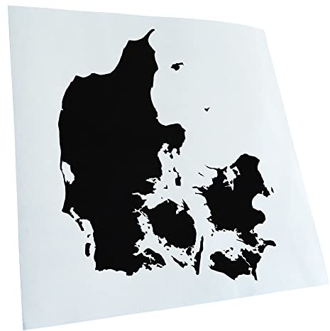 Kiwistar - Autoaufkleber - Dänemark - Dänisch Umriss - schwarz - 12x10cm - Heckscheibe Auto Aufkleber wetterfest für Kfz LKW Mofa Truck - Sticker außen selbstklebend Tuning Zubehör für Fenster