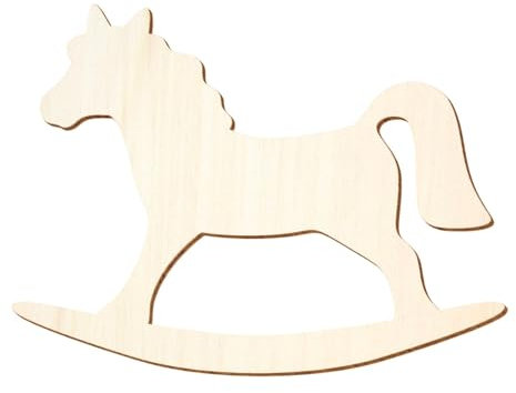 Holz Schaukelpferd V1-3-50cm Breite - Basteln Deko, Größe:30cm, Pack mit:1 Stück