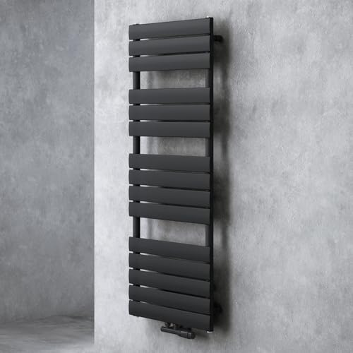 doporro Radiateur Sèche-Serviette Radiateur à Eau Chaude 140x50cm Vertical | Gris-Noir, Salle de Bain, FH