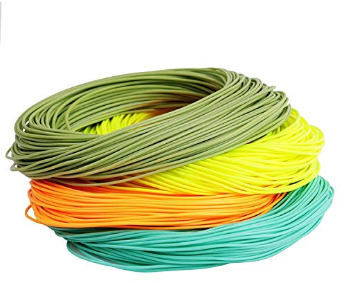 MAXIMUMCATCH Maxcatch Weight Forward Floating Fly Line 100ft Yellow, Orange, Teal Blue, Moss Green (1F-10F) (Pink with 2 welded loops, WF5F)