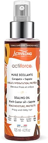 ACTIVILONG - Huile Scellante Actiforce - Cheveux Frisés et Crépus - Hydrate, Nourrit Et Protège - 99% D'Ingrédients Naturels - Parfum Doux - Made In France - 100ml