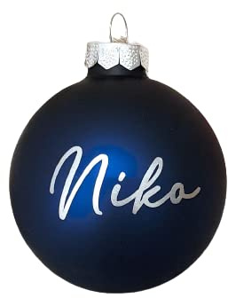 Personalisierte Christbaumkugel - Weihnachtskugel mit Name oder Wunschtext - aus Glas - Ø 6 cm - Geschenkidee zu Weihnachten
