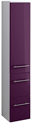 Held Möbel Bad Midischrank Parma in Hochglanz aubergine 25 cm breit