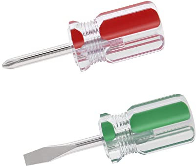 LDEXIN Lot de 2 tournevis courts (6 x 38 mm) et tournevis plat