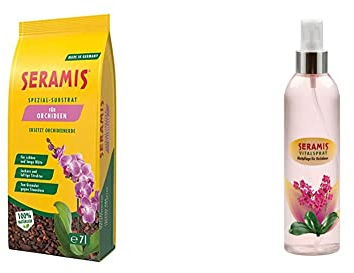 Seramis Spezial-Substrat für Orchideen, 7 l – Orchideensubstrat mit Tongranulat und Pinienrinde & Vitalspray für Orchideen, 250 ml – Pflanzenpflege für Orchideen, vitalisierendes Orchideen Spray