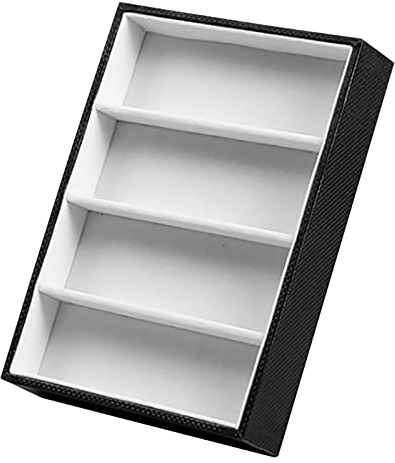 POOSR Sonnenbrillen Display Brillen Etuis 4 Gitter Sonnenbrillen Display Box Brillen Display Schmuck Organizer Tablett - Schwarz