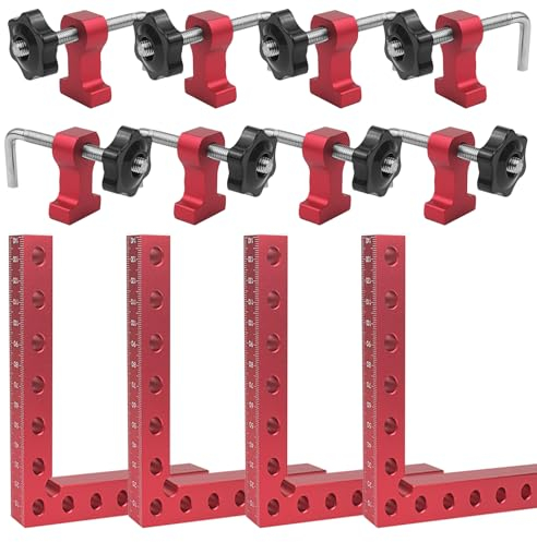 BIGP 90 Grad Winkel Klemme Positionierwinkel Klemme 140mm/5.5 Zoll, L-Typ rechtwinklige Klemmen, Aluminiumlegierung Eckklemme Holzbearbeitung, Tischler, Klemmwerkzeug für Bilderrahmen, Boxen, Schränke