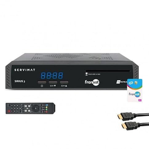 SERVIMAT - Ricevitore TV satellitare HD + scheda Viaccess Fransat PC7 + cavo HDMI 2M