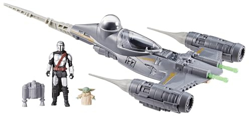 STAR WARS Epic Hero Series The Mandalorian's N-1 Starfighter Ship, 4-Inch Scale Grogu & Mandalorian Action Figures, Toys for Boys & Girls Ages 4+