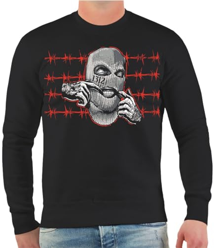Life Is Pain Herren Pullover Sweatshirt Sturmhaube mit Rückendruck Größe S - 4XL