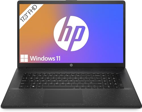 HP Laptop mit 17,3 FHD Display, AMD Ryzen 5 7520U, 8GB DDR5 RAM, 512 GB SSD, AMD Radeon-Grafik, Windows 11, QWERTZ, Schwarz inkl. 25 GB Dropbox-Speicher für 12 Monate