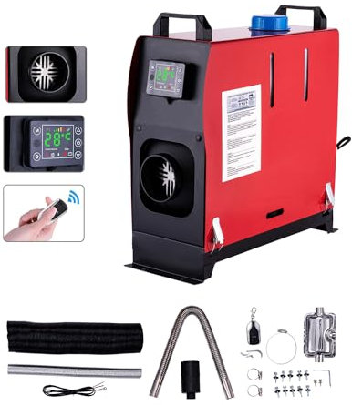 KATSU 12V 5KW Diesel Air Heater All-in-One Car Truck Diesel Parking Heater, Single Hole Air Outlet, with LCD Display and Remote Control, for RV, Boat, Trailer, Campervans, Caravans