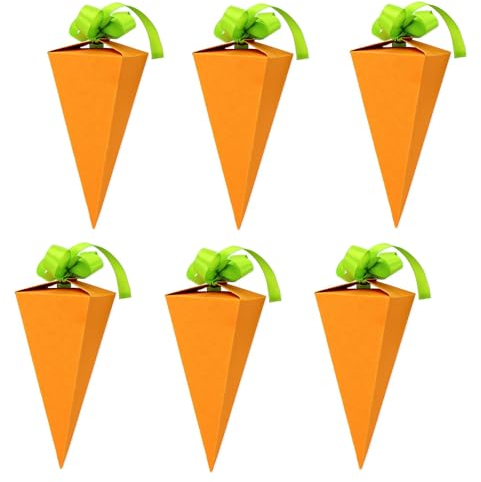 ZELAITE 6 Möhrenkisten zum Basteln und Befüllen, Ostern Geschenkboxen, Ostern Süßigkeiten Box - Ostern 2025 (A)