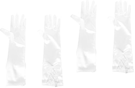 VALICLUD 2 Paar Hochzeitskleid Handschuhe Strass-Accessoires für Frauen Handschuhe anziehen Damen Handschuhe Ellenbogenlange Handschuhe Brauthandschuhe Abschlussball Langer Handschuh Besen