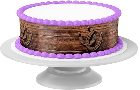 Tortenband Hufeisen essbar - 4 Stück á 24cm x 5cm passend für Torten bis 30 cm zum mitessen - kreative Dekoration für Torten