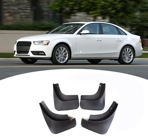 OKIIO 4 Stücke Auto Schmutzfänger Kotflügel Für Audi A4 B7 B8 B9 2004-2022, Vorne Hinten Gummi-Spritzschutz Car Styling Karosserie Anbauteile Schwarz Zubehör,A/2009-2015