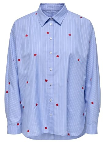 ONLY ONLNEW LINA GRACE LS STRIPE EMB SHIRT Donna Camicia Maniche Lunghe blu L