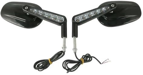 DZSGJNOF Motorrad Spiegel Motorradspiegel-Blinker Für VROD Für V-Rod Für VRSCF 2009 2010 2011 2012 2013 2014 2015 2016 2017 Spiegel Set Links & RECHTS(Schwarz)