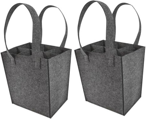 UTHCLO 2stücke Filztasche Für Weinflasche Wiederverwendbar Und Tragbar Mit Geteilter Tasche Für Bier Und Wein Dekorativ Und Praktisch Für Partys Und Geschenke