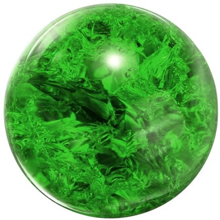 sourcing map 30mm/1.2 Crystal Sphere Ball Ice Cracked Glass Solid Decorative Sphere Crystal Ball Prop Ornament for Feng Shui Divination Fortune Telling Tabletop Fountain Decoration, Green