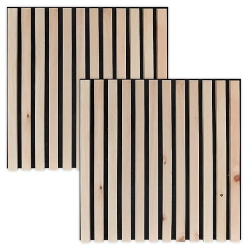 2 x Zirbenholz Akustikpaneele in 46,5cm x 46,5cm auf Filz - 2 Stück | Wandverkleidung, Wandpaneele, biegsam, Zirbe