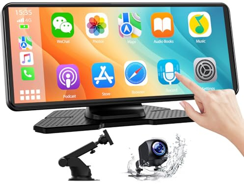 LAMTTO sans Fil CarPlay Android Auto Dispaly, 6,86 Pouces Ecran Tactile Autoradio Bluetooth avec Caméra de Recul pour A-pple CarPlay & Android Car, avec Commande Vocale, Cartes en Ligne, AUX/FM