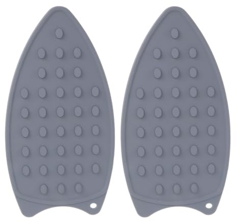 2 Pcs Silicone Iron Rest Pads, Iron Protective Mat Hot Resistant Mat Silicone Rest Pad for Ironing Board (Grey)