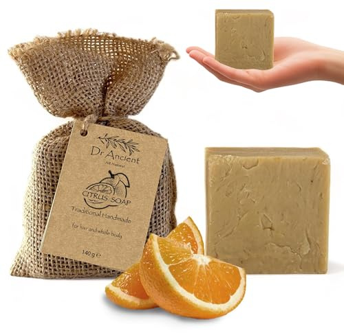 Dr.Ancient Zitrus Seifenstück – Bio, Natürlich, Traditionell, Handgemacht, Antik – Absolut Keine Chemikalien! Reine Natürliche Seifen!