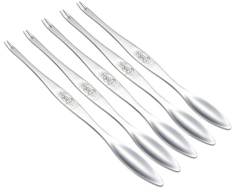 Zerodeko Tenedores Multifunción para Cangrejos De Acero Inoxidable 304, Juego De 5 Piezas, Material Duradero y Pulido Espejo, Utensilios para Mariscos, Adecuado para Comidas Cangrejos y Langostas