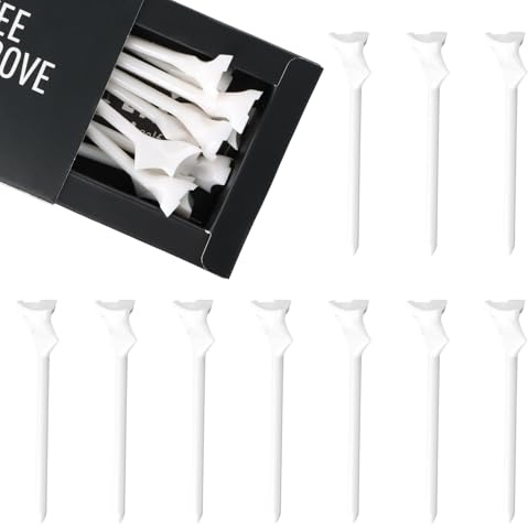 xianynow 10 Stück Performance Golf-Tees – Unzerbrechliche Golf-Tees mit 10° Neigung für Golfer – Perfektes Golfzubehör für längere Distanzen, 8,3 cm