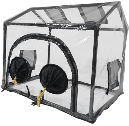perfk Mini Serre de Jardin, Mini Serre de Table Transparente, Maison de Culture Salle de Soleil de Fleur, Résistante à l'hiver Matériau PVC étanche, pour Légumes Plantes, Jardins, Balcons