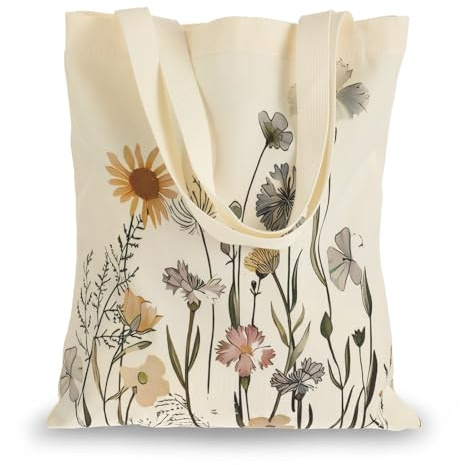 Mabor Tote Bag for Women Large Capacity | Beige Polyester Linen Blend Shopper, Everyday Cute Aesthetic Shopping Bag, Reusable Cloth Tote with Handles