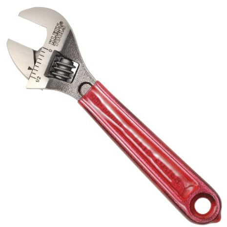KLEIN TOOLS D506-4 Precision Adjustable Wrench, 4-Inch, Precision Machined, Small Adjustable Wrench, Ergonomic I-Beam Handle, Laser-Etched SAE and Metric Markings