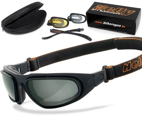 HELLY® - No.1 Bikereyes® | Motorradbrille, Multifunktionsbrille | beschlagfrei, winddicht | HLT® Sicherheitsglas nach DIN EN 166