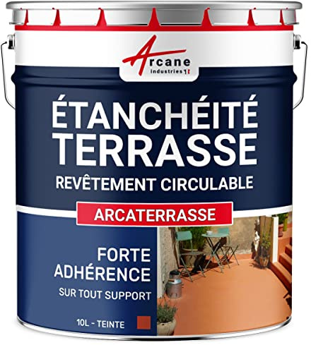 ARCANE INDUSTRIES Membrana líquida transitable, Membrana para terrazas transitable, impermeabilización con ARCATERRASSE - 10 L Teja