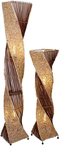 Woru Deko-Leuchte MARCO, hohe Stehlampe aus Natur-Material, gedrehte Form (150 cm), ohne Leuchtmittel