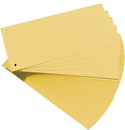 Falken Karton-Trennstreifen 10,5 x 24 cm 100er Pack gelb Trennlaschen Trennblätter Ordner Register Blauer Engel (Standard - 100er Pack)