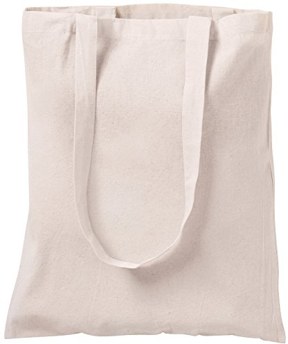 CENTRIX 100% natürlicher Baumwolle Einkaufstaschen 10er Pack, 15 x 16 Zoll, 5,5 Unzen Baumwolle Canvas Einkaufstasche- umweltfreundlich super stark waschbar mit 27 Zoll langem Griff