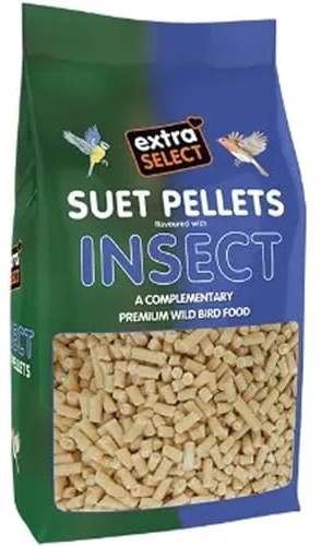 Extra Select Insect High Energy Suet Pellets Wild Bird Food - Protein, Fat Rich Year-Round Feeding - 3 kg Refill