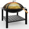 Gardebruk® Brasero de Jardin avec Pare-étincelles Couvercle tisonnier Ø55 cm Support à Bois Acier Noir Jardin Terrasse Cheminée