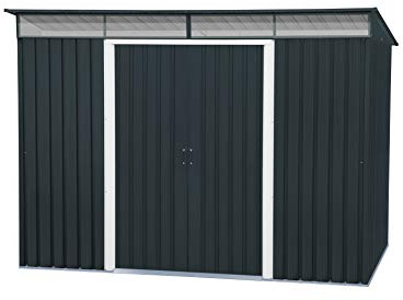 Duramax TOP Pent Roof Skylight 8 x 6 (4.37 m²) Abri de jardin en métal, fabriqué en acier galvanisé, structure de toit renforcée, lucarne intégrée pour la lumière du soleil, Anthracite