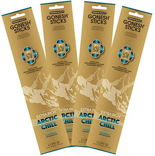 Gonesh - Extra Rich Scented Incense Sticks - Non-Toxic 10” Slow Burn Aromatic Sticks - Artic Chill - 80 Pack