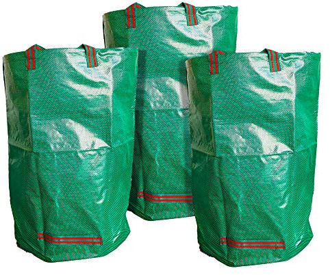 ANSIO Garden Waste Bags 120L - Pack of 3,Heavy Duty Garden Bags, Reusable Garden Sacks with Handles, Ideal for Collecting Garden Waste, Plant waste grass and Leaves - Garden Bin Bags