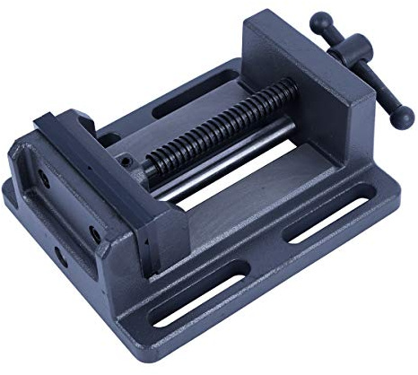 TOPWAY Drill Press Vice 4 Inch 100mm with Guiding Bar, Professional Quality Pillar Drill Bench Clamp for Workshop and Milling Machines 403274