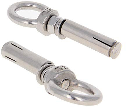 MroMax M10 x 100 Expansion Augbolzen Augenmutter Schraube mit Ring 304 Edelstahl Anker Rohschrauben 2 Stück