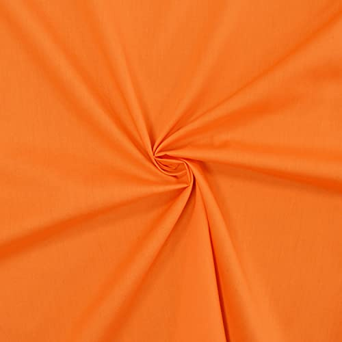 designers-factory Popeline Stoff aus 100% Baumwolle (Orange, 1m x 1m46)