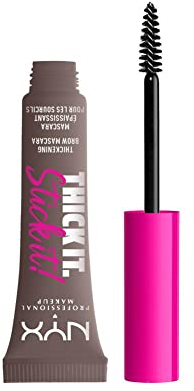 NYX Professional Makeup Augenbrauen-Mascara mit bis zu 16h Halt, Für getönte und vollere Augenbrauen, Thick It. Stick It! Brow Mascara, Cool Ash Brown (Braun)