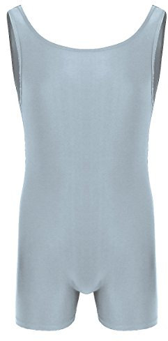 TTAO Herren Bodysuit Einteiler Sport Kleidung Slim Fit Männerbody Ärmellos Hemdbody Einfarbig Overall Tanzbody Unterwäsche M-XXL Silber grau 3XL